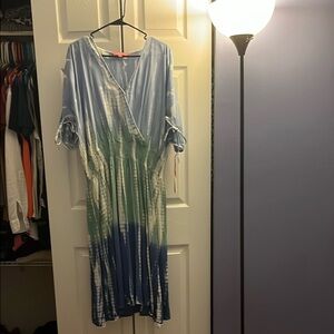 Simply Southern Blue and Green Midi Dress